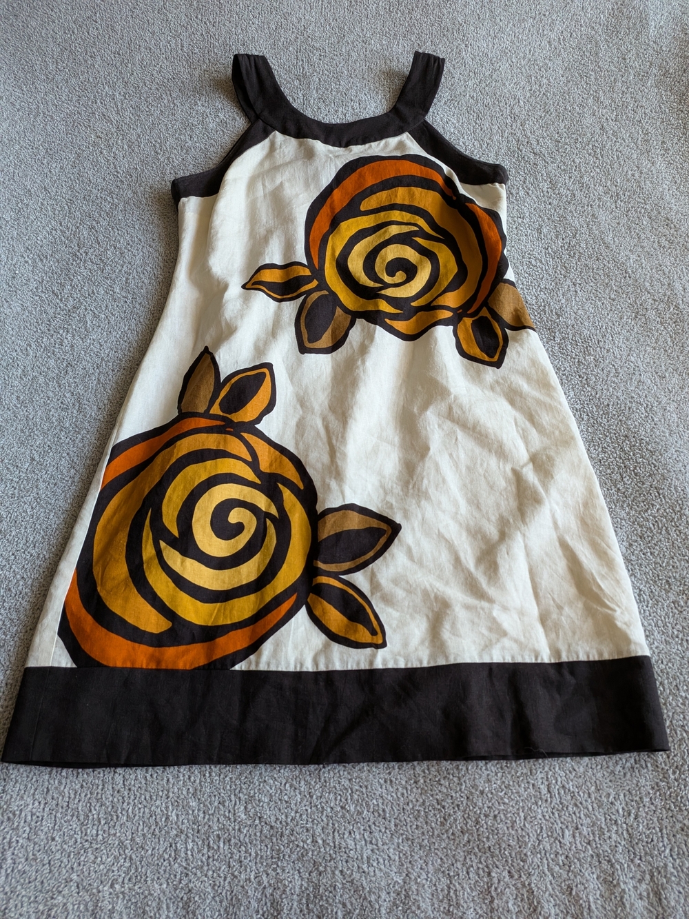 🌼B2G1🌼 Signature by Robbie Bee Cream Mini Dress Brown & Orange Floral Print